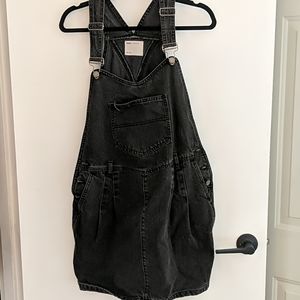 ASOS Black denim overall dress pinafore